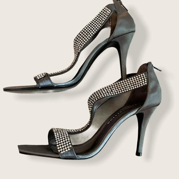 Kate Preston Rhinestone Heels with Zip Back Sz 7.5 - Picture 4 of 9